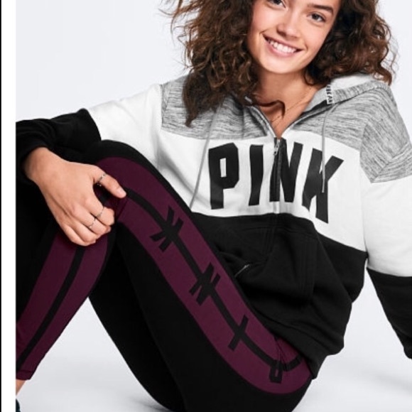 NEW VS PINK Sherpa Lined Hood Slouchy Full Zip - Picture 2 of 6